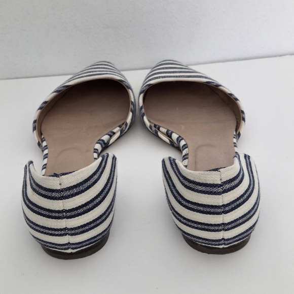 JJILL D’ORSAY POINTED FLATS White Blue Stripes Sz 8.5 Striped - Picture 6 of 12